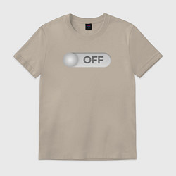 Футболка хлопковая мужская Off, цвет: миндальный