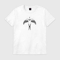 Футболка хлопковая мужская Птица в египетском стиле, цвет: белый