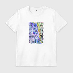 Футболка хлопковая мужская Абстрактное искажение, цвет: белый