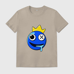 Футболка хлопковая мужская Радужные друзья Синий голова, цвет: миндальный