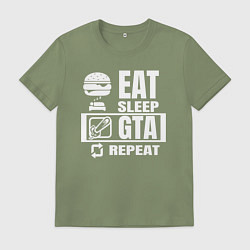 Футболка хлопковая мужская GTA на повторе, цвет: авокадо