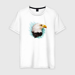 Футболка хлопковая мужская Белоголовый орёл, цвет: белый
