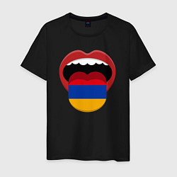 Футболка хлопковая мужская Armenian lips, цвет: черный