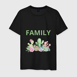 Футболка хлопковая мужская Колючая семейка, цвет: черный