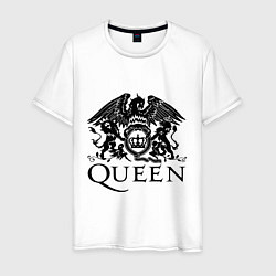 Футболка хлопковая мужская Queen - logo, цвет: белый