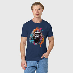 Футболка хлопковая мужская Граффити с гориллой, цвет: тёмно-синий — фото 2
