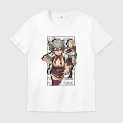 Футболка хлопковая мужская Риния и Пурсена - Реинкарнация безработного, цвет: белый