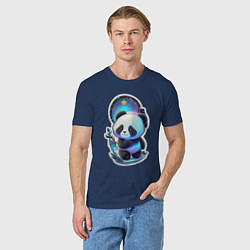 Футболка хлопковая мужская Стикер: милый панда, цвет: тёмно-синий — фото 2