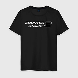 Футболка хлопковая мужская Counter Strike 2 лого, цвет: черный