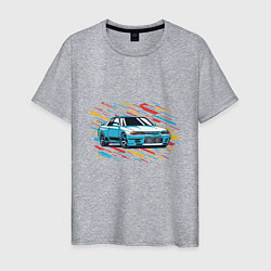 Футболка хлопковая мужская Nissan Skyline R32 GTR, цвет: меланж