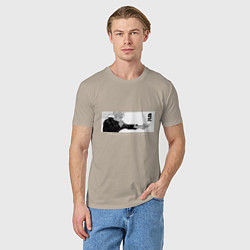 Футболка хлопковая мужская Сатору Годжо - маг битва, цвет: миндальный — фото 2