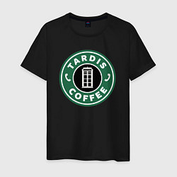 Футболка хлопковая мужская Tardis coffee, цвет: черный