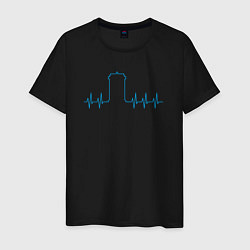 Футболка хлопковая мужская Tardis pulse, цвет: черный