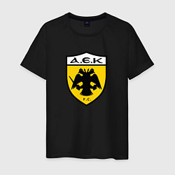 Футболка хлопковая мужская Футбольный клуб AEK, цвет: черный