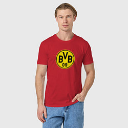 Футболка хлопковая мужская Borussia fc sport, цвет: красный — фото 2