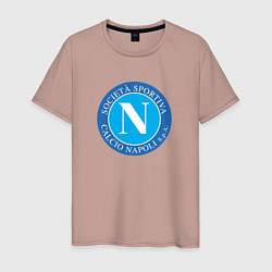 Футболка хлопковая мужская Napoli fc sport, цвет: пыльно-розовый