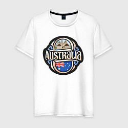 Футболка хлопковая мужская Australia adventure, цвет: белый