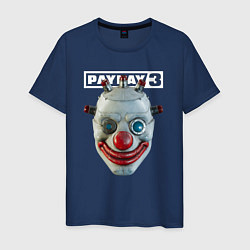 Футболка хлопковая мужская Маска коулрофобия - Payday 3, цвет: тёмно-синий