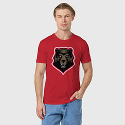 Футболка хлопковая мужская Bear head, цвет: красный — фото 2