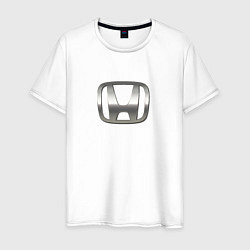Футболка хлопковая мужская Honda sport auto silver, цвет: белый