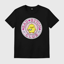Футболка хлопковая мужская Bad bitch club, цвет: черный