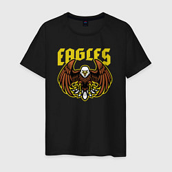Футболка хлопковая мужская Eagles, цвет: черный