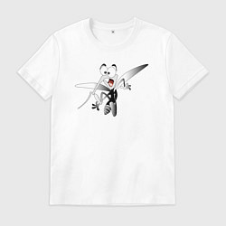 Футболка хлопковая мужская Напуганный-комар, цвет: белый