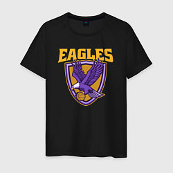 Футболка хлопковая мужская Eagles basketball, цвет: черный