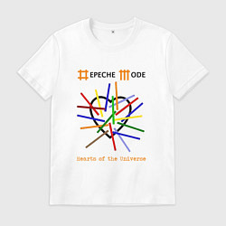 Футболка хлопковая мужская Depeche Mode - Hearts of the universe, цвет: белый