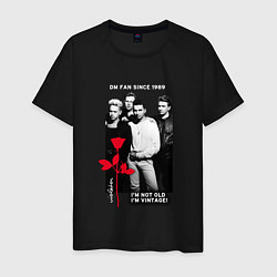 Футболка хлопковая мужская Depeche Mode - Im vintage rose, цвет: черный