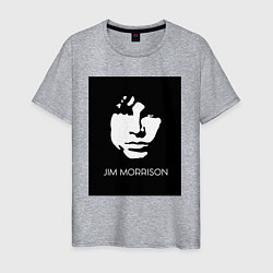 Футболка хлопковая мужская Jim Morrison in bw, цвет: меланж