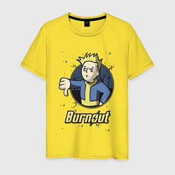 Футболка хлопковая мужская Burnout - vault boy, цвет: желтый