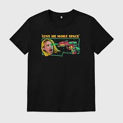 Футболка хлопковая мужская Больше космоса, цвет: черный