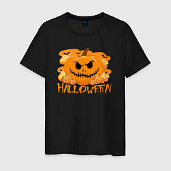Футболка хлопковая мужская Orange holiday halloween, цвет: черный