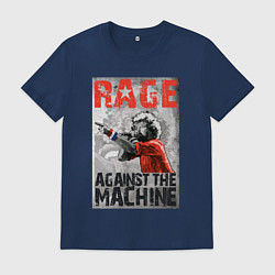 Футболка хлопковая мужская RATM - curly vocalist, цвет: тёмно-синий
