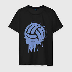 Футболка хлопковая мужская Ink volleyball, цвет: черный