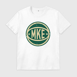 Футболка хлопковая мужская Milwaukee star ball, цвет: белый