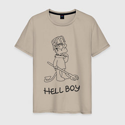 Футболка хлопковая мужская Bart hellboy Lill Peep, цвет: миндальный