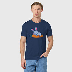 Футболка хлопковая мужская Морковный сон, цвет: тёмно-синий — фото 2