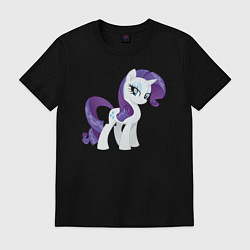 Футболка хлопковая мужская Рарити из My Little Pony в кино, цвет: черный
