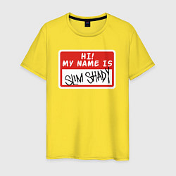 Футболка хлопковая мужская Hi my name is, цвет: желтый