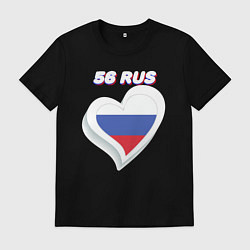 Футболка хлопковая мужская 56 регион Оренбургская область, цвет: черный