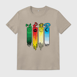 Футболка хлопковая мужская Аватар стихии, цвет: миндальный