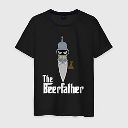 Футболка хлопковая мужская The beerfather, цвет: черный