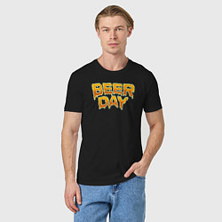 Футболка хлопковая мужская День пива, цвет: черный — фото 2