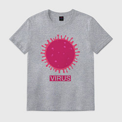 Футболка хлопковая мужская Pink virus, цвет: меланж