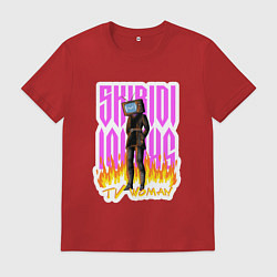 Футболка хлопковая мужская Милый титан ТВ Мен, цвет: красный