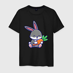 Футболка хлопковая мужская Морковные обнимашки, цвет: черный