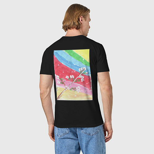 Мужская футболка Счастливая весна / Черный – фото 4