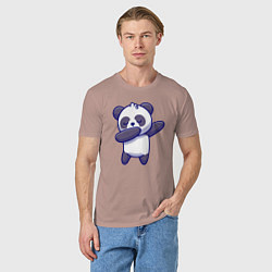 Футболка хлопковая мужская Dabbing panda, цвет: пыльно-розовый — фото 2